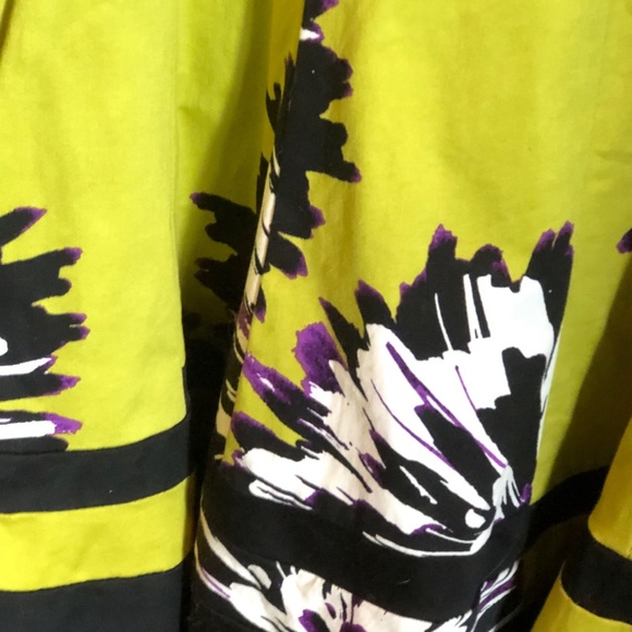 Chartreuse, violet and white Nine West Dress Size 4 - Picture 3 of 8